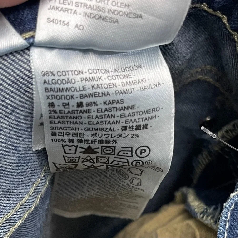 Levis Jeans Mens 38x28 Blue Pants 514 Slim Straight Work Dark Denim Tag‎ 38x30